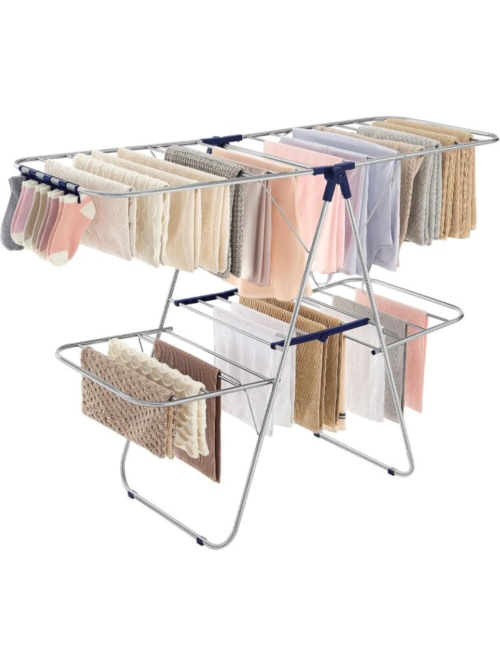 New Clothes Drying Rack, Foldable 2-Level Stee Laundry Drying Rack - Picture 1 of 9
